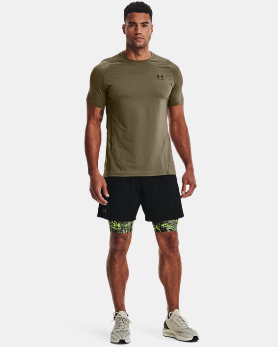 Men's HeatGear® Long Printed Shorts, Green, pdpMainDesktop image number 2